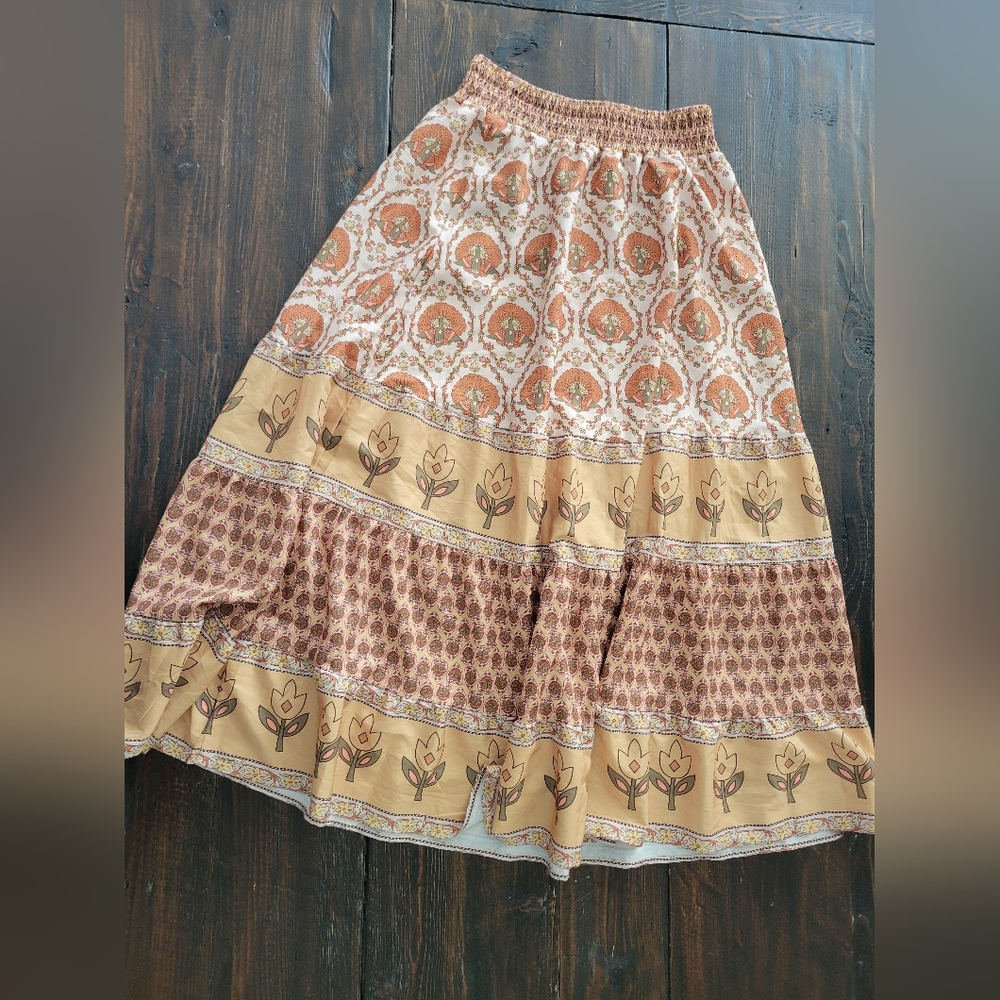 Bohemian Floral Print Skirt